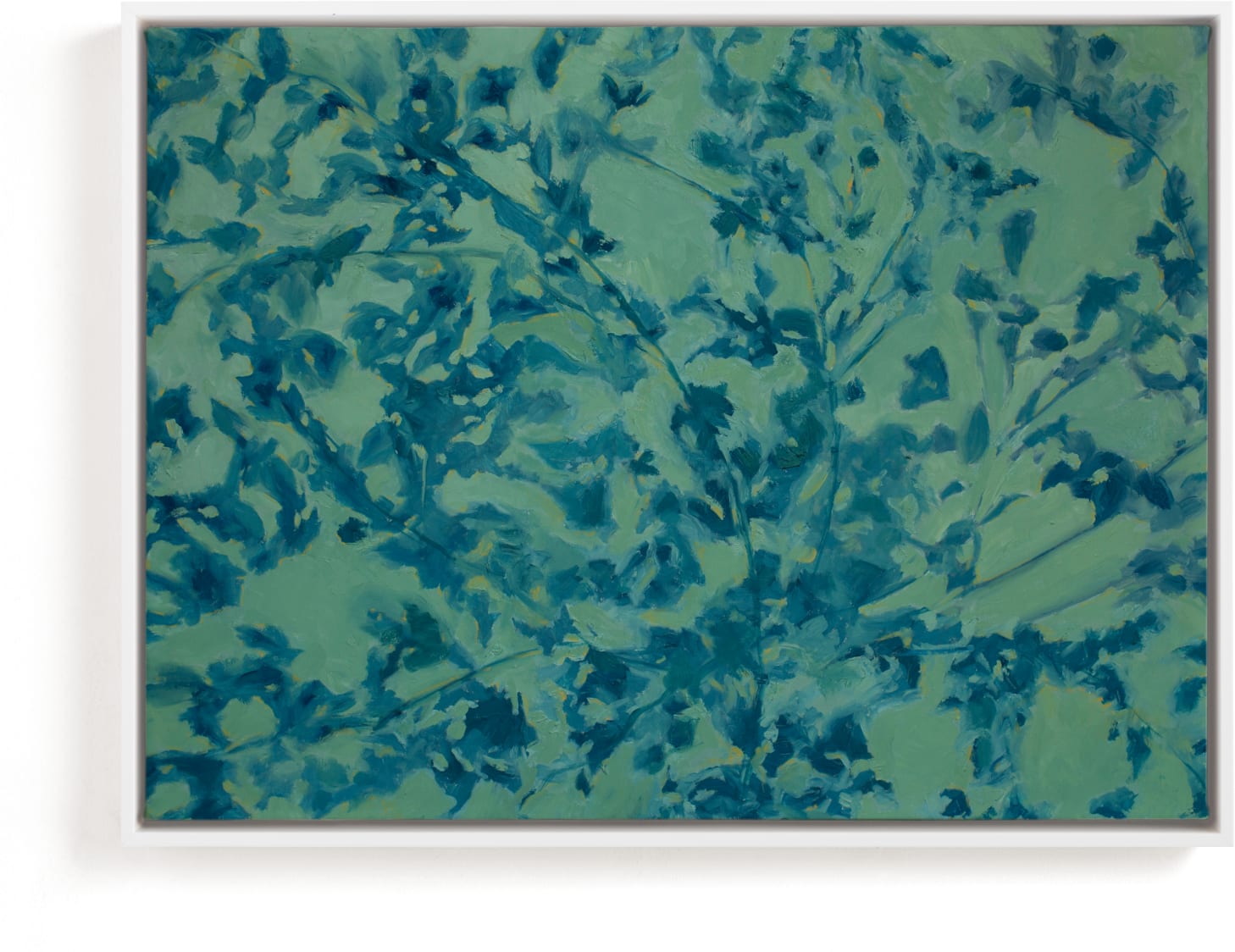 This is a blue art by Alysia Quisenberry called Shifting: Spring.