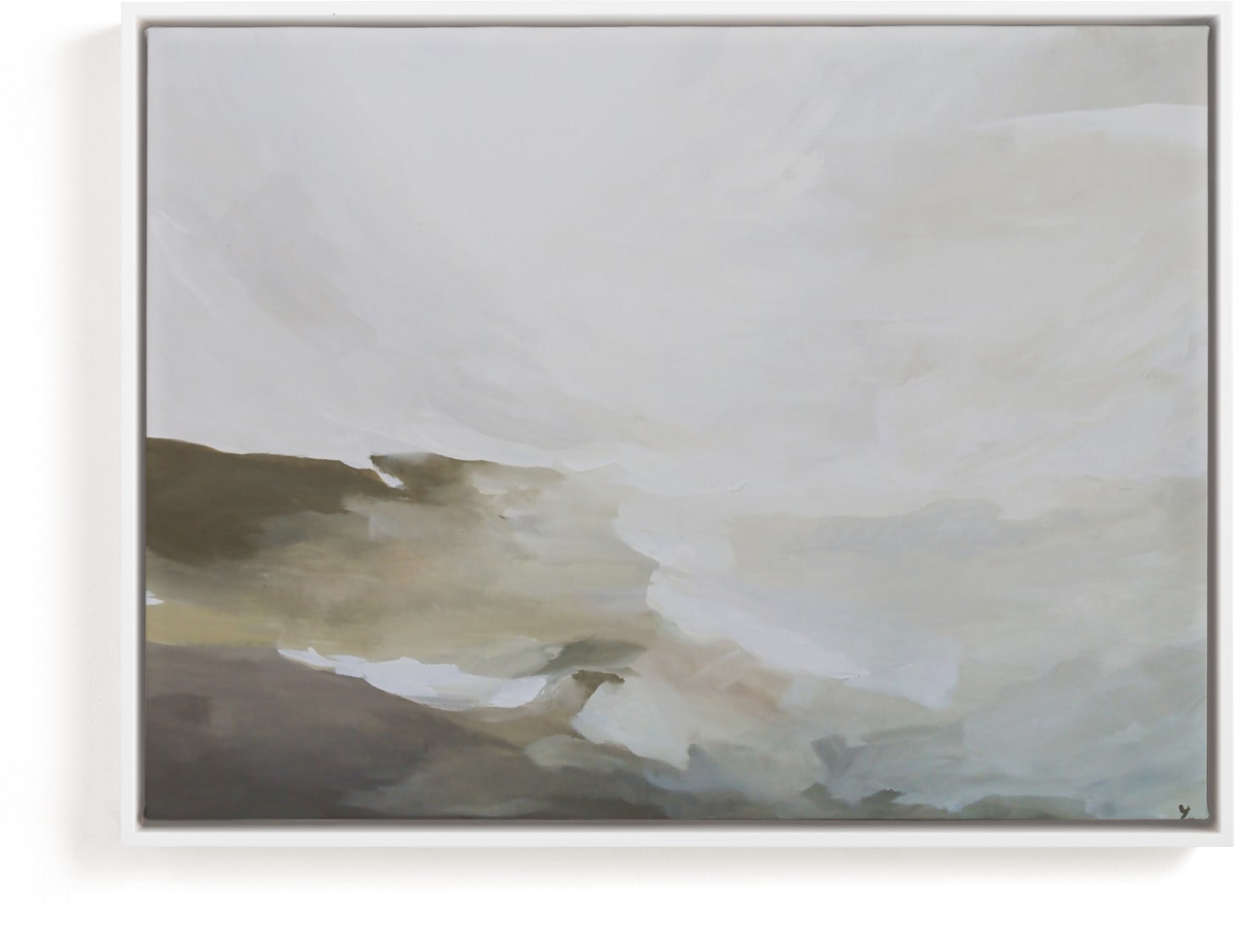 This is a white art by Lauren Elise Fuhr called Plains Abstract Acrylic.