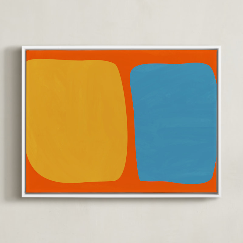 "Echo in Color" - Art Print in Mod Orange by Beth Vassalo - Framed Canvas