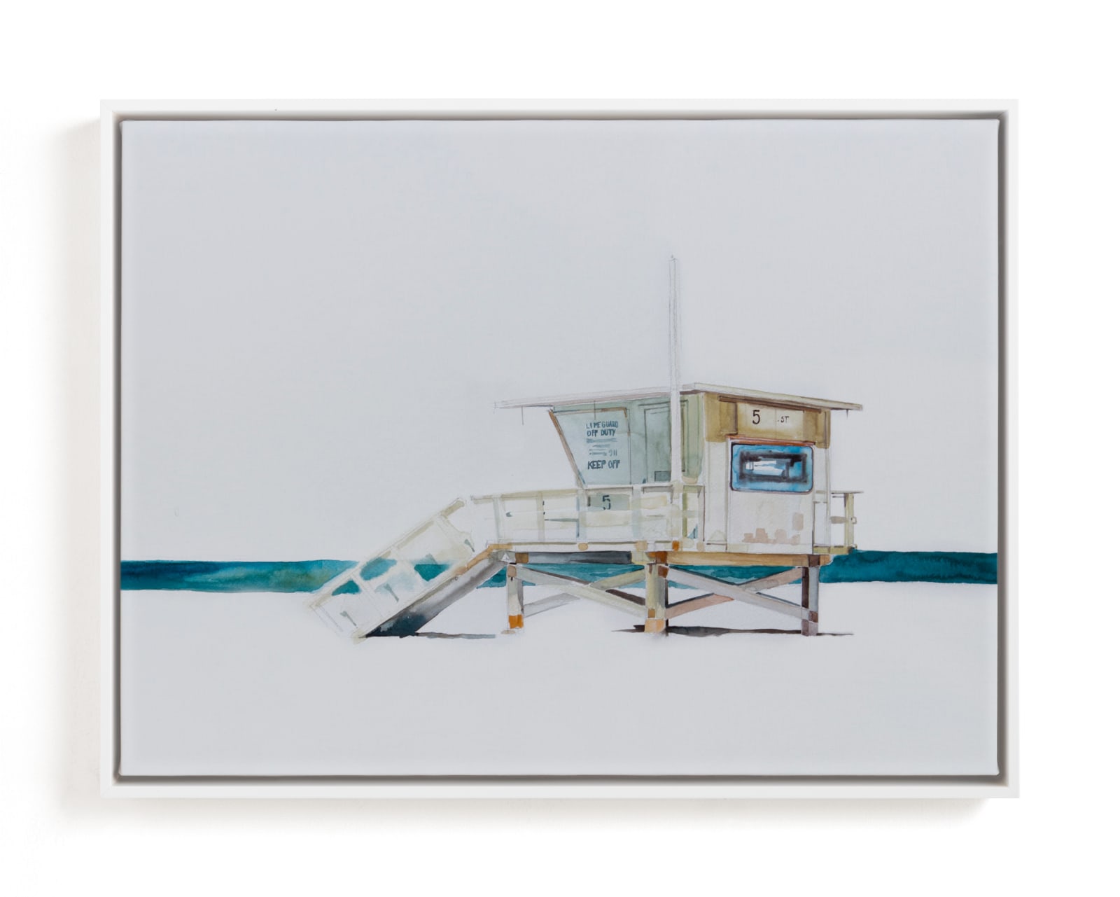 "Hermosa Beach Lifeguard Tower" - Limited Edition Art Print by Viktoria Eperjesi in beautiful frame options and a variety of sizes.