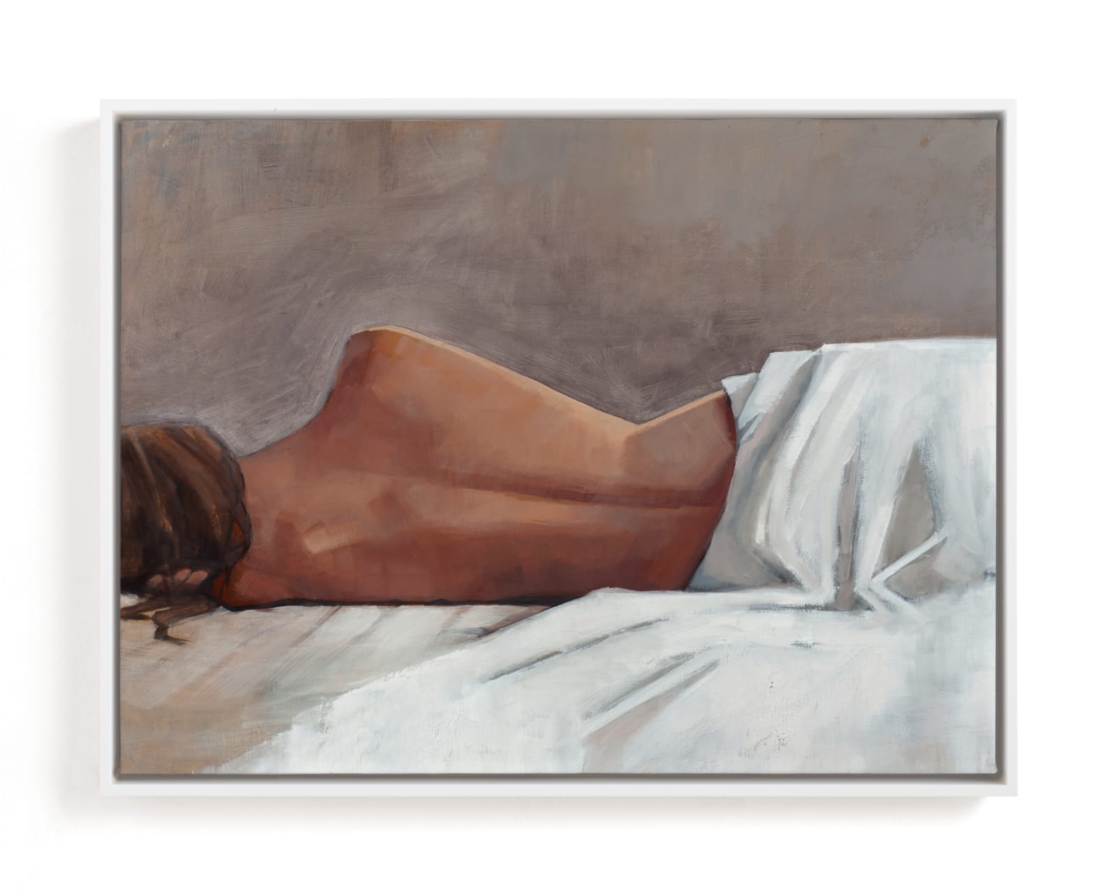 "Draped Figure Study in White" - Open Edition Fine Art Print by Rachel Nelson in beautiful frame options and a variety of sizes.
