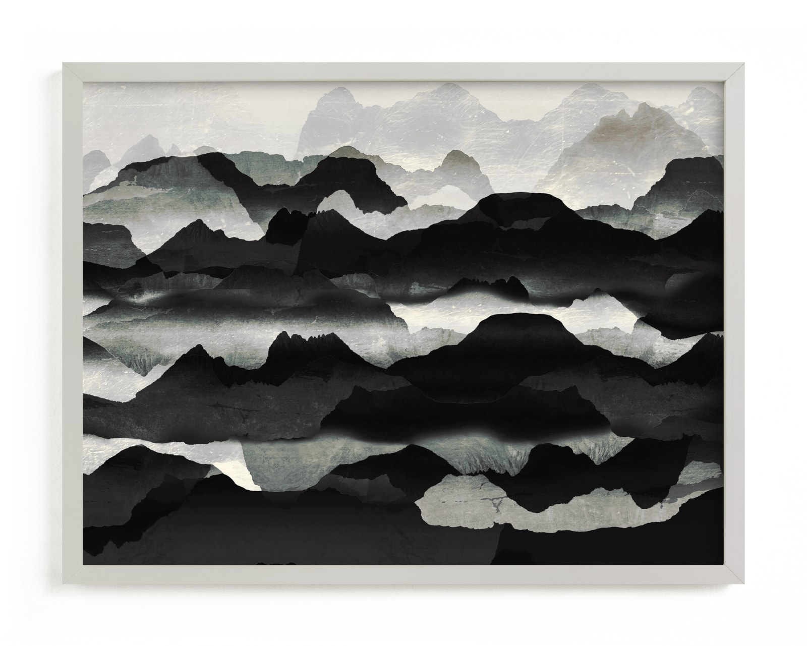 "Metallic mountain silhouette" - Limited Edition Art Print by Oana Prints in beautiful frame options and a variety of sizes.