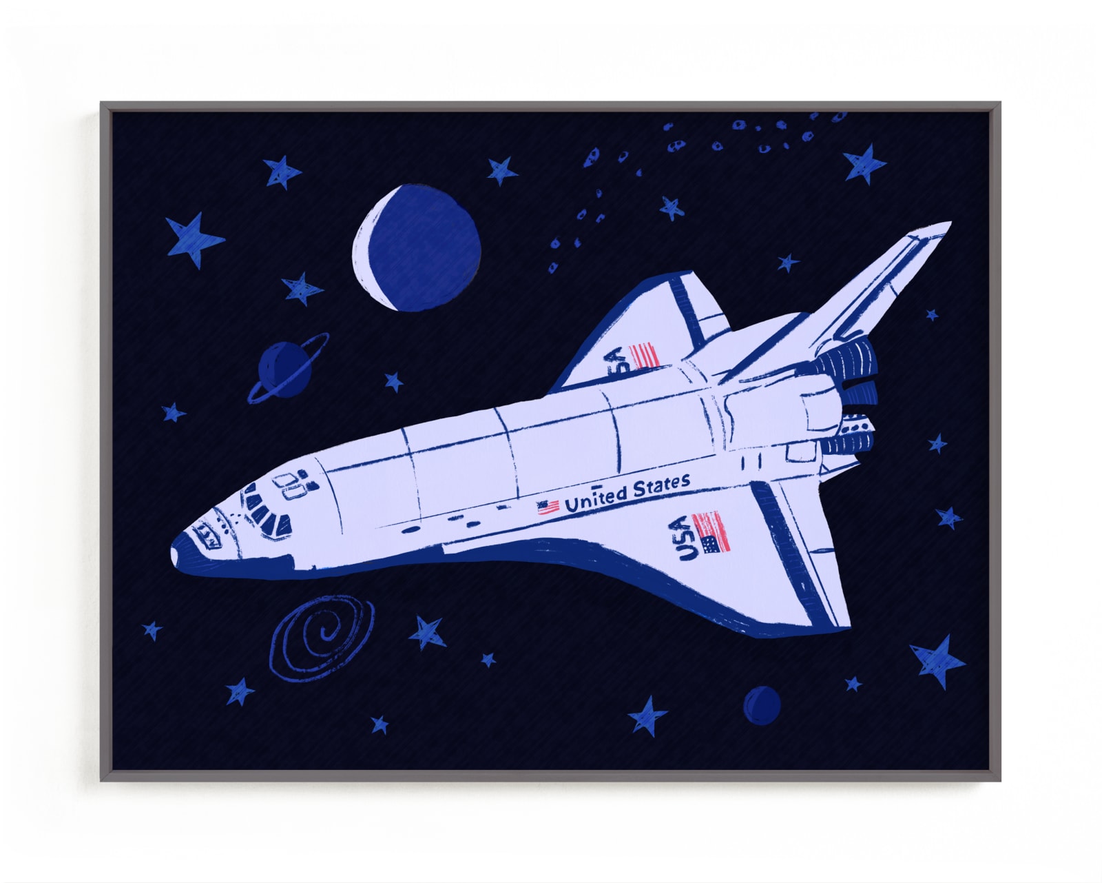 "Space Shuttle" - Limited Edition Art Print by Stefanie Lane in beautiful frame options and a variety of sizes.
