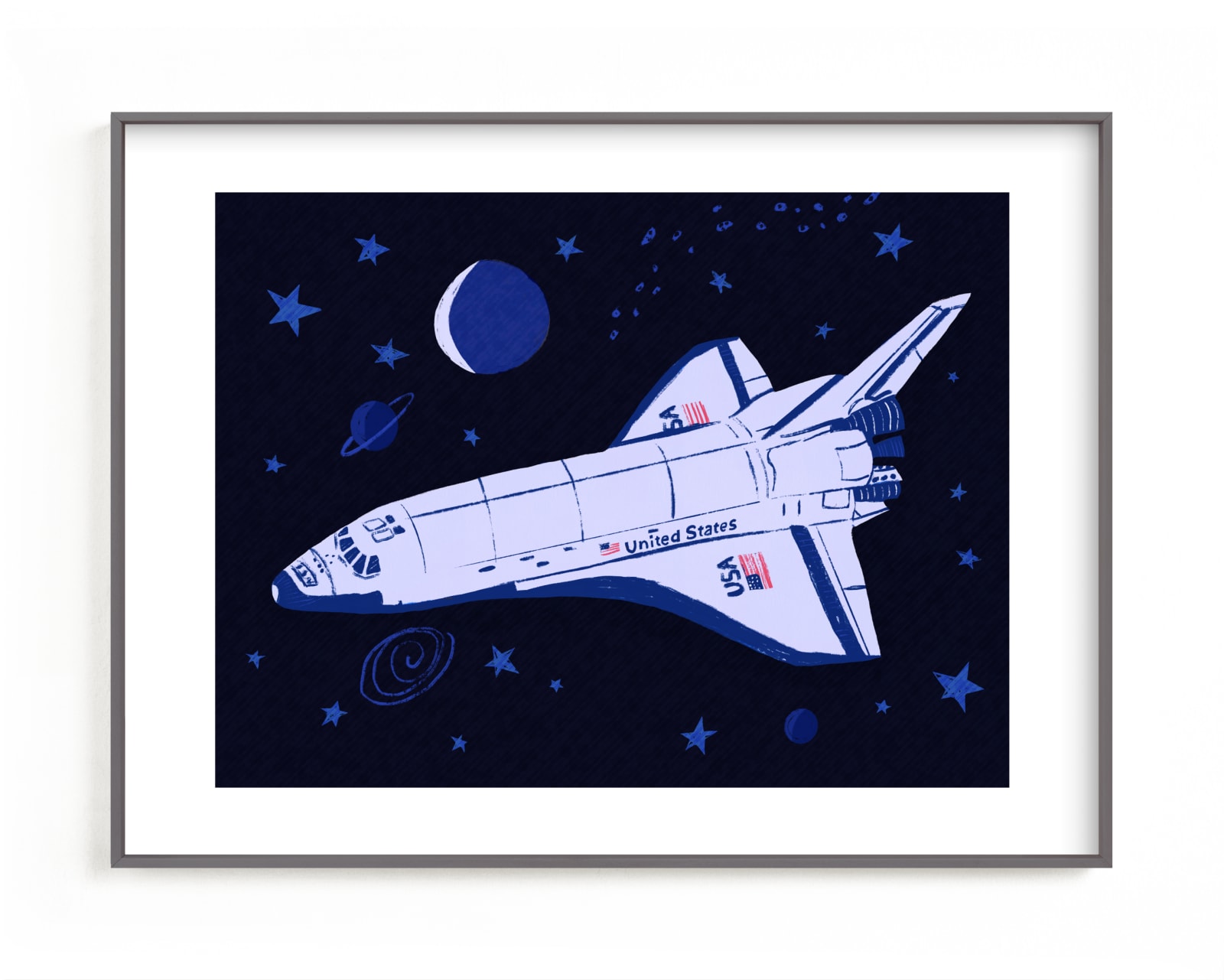 "Space Shuttle" - Limited Edition Art Print by Stefanie Lane in beautiful frame options and a variety of sizes.