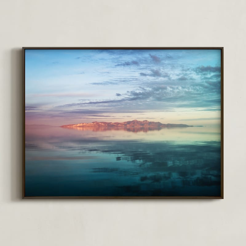 "Morning Reflection" - Art Print in Lake Blue by Eric Clegg - Framed
