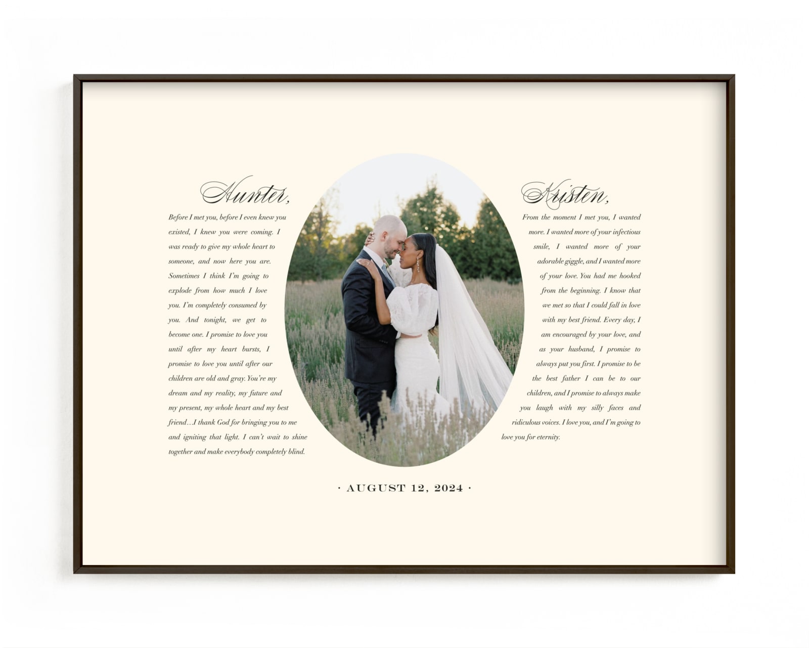 "Our Vows" - Custom Photo Art Print by Sarah Curry in beautiful frame options and a variety of sizes.