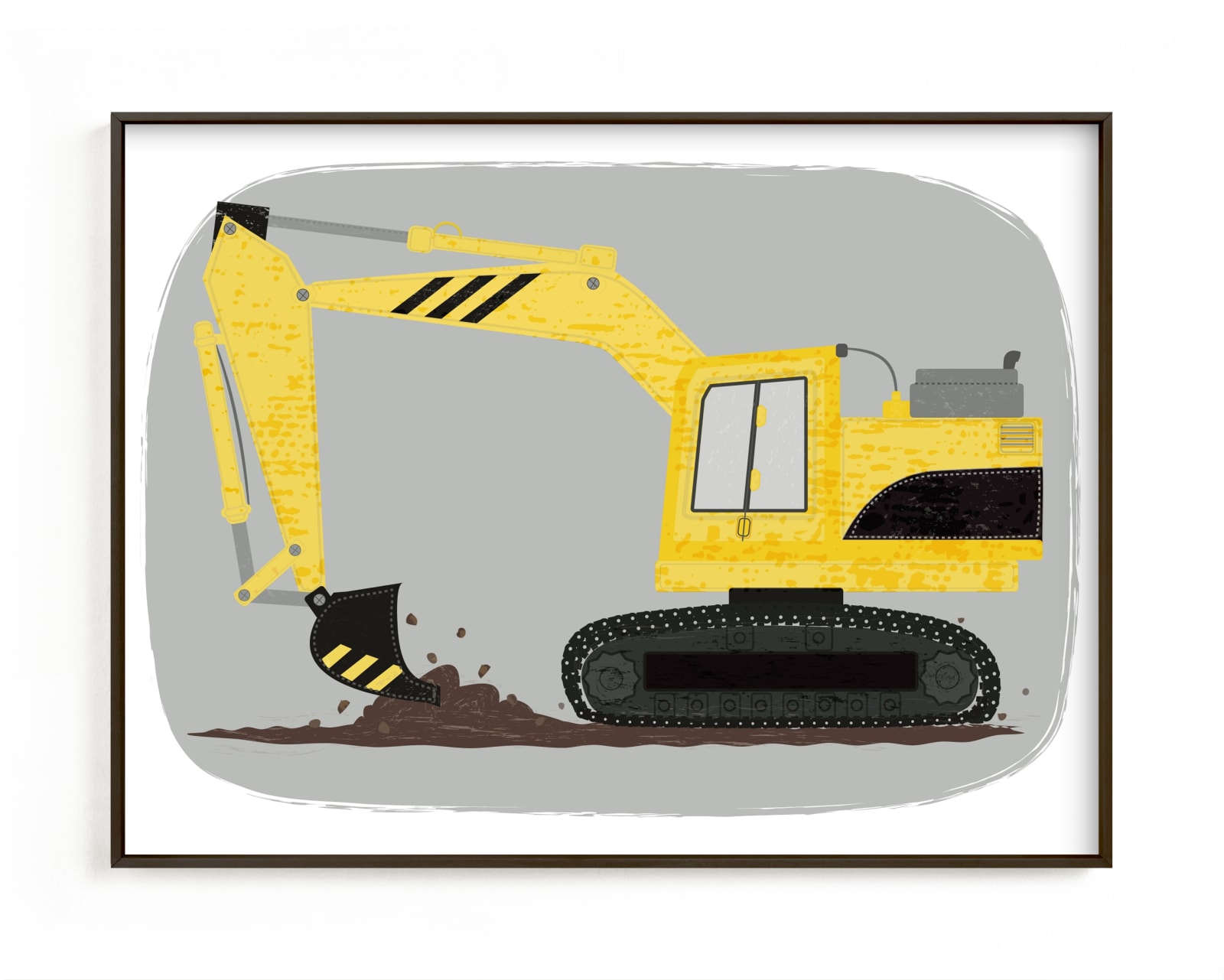 "The Construction Excavator" - Limited Edition Art Print by Rebecca Marchese in beautiful frame options and a variety of sizes.