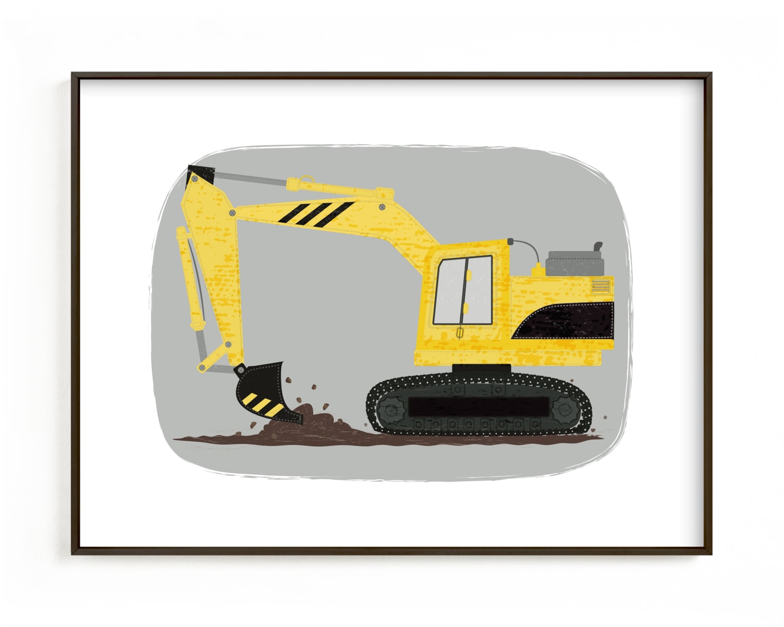 "The Construction Excavator" - Limited Edition Art Print by Rebecca Marchese in beautiful frame options and a variety of sizes.