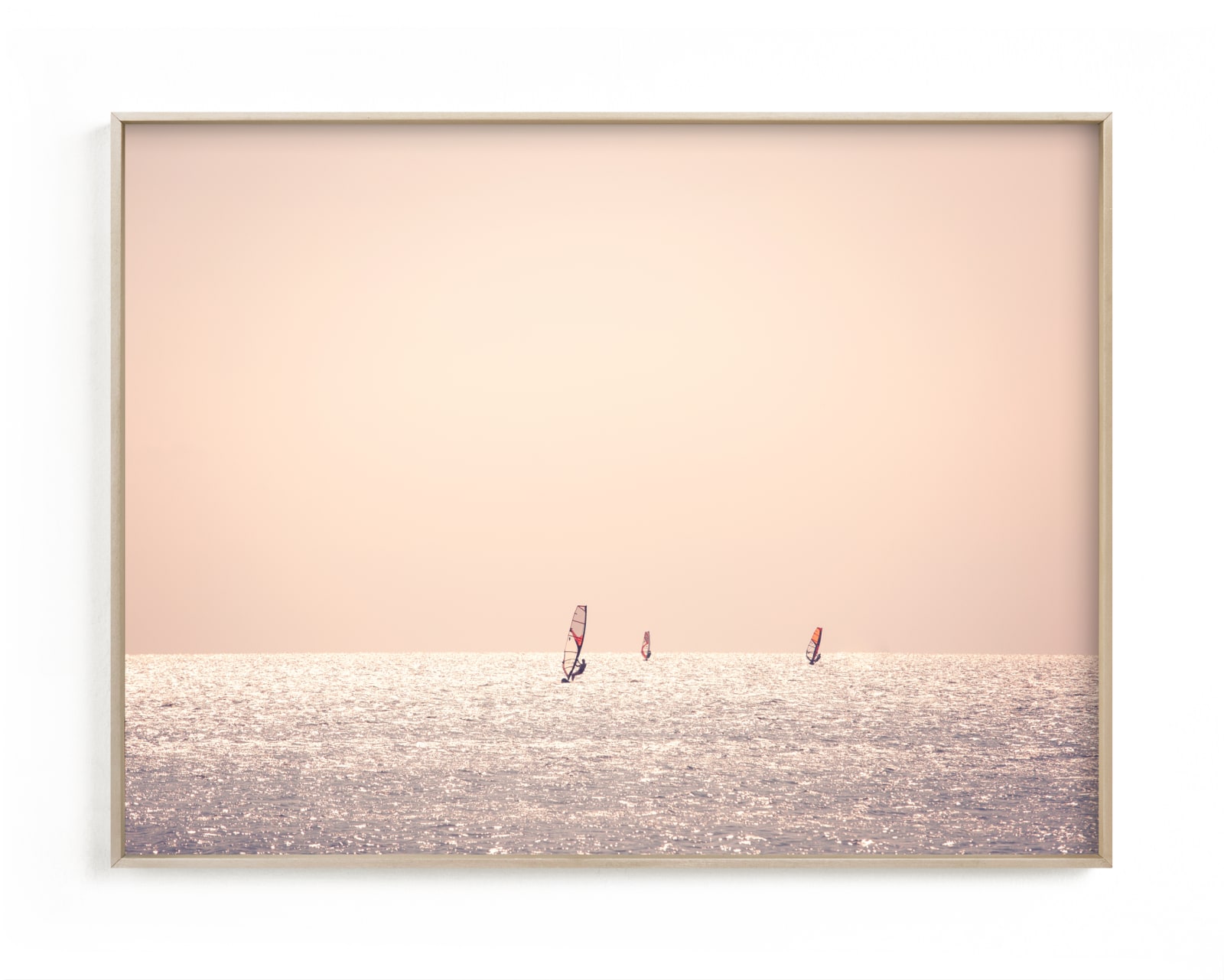 "Outer Banks Wind Surfers" - Limited Edition Art Print by Ann Hudec in beautiful frame options and a variety of sizes.
