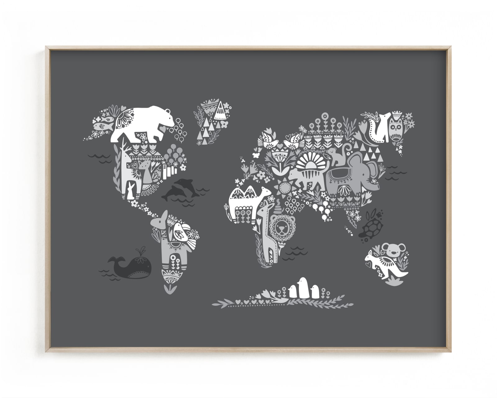 "Scandi World Map" - Limited Edition Art Print by Jessie Steury in beautiful frame options and a variety of sizes.