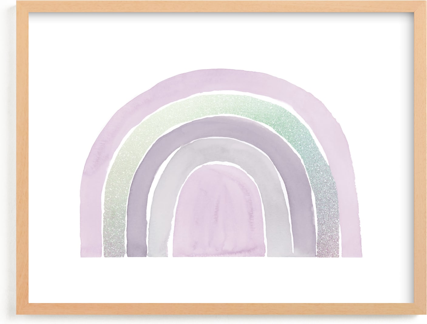 This is a purple nursery wall art by Kate Ahn called pastel rainbow.