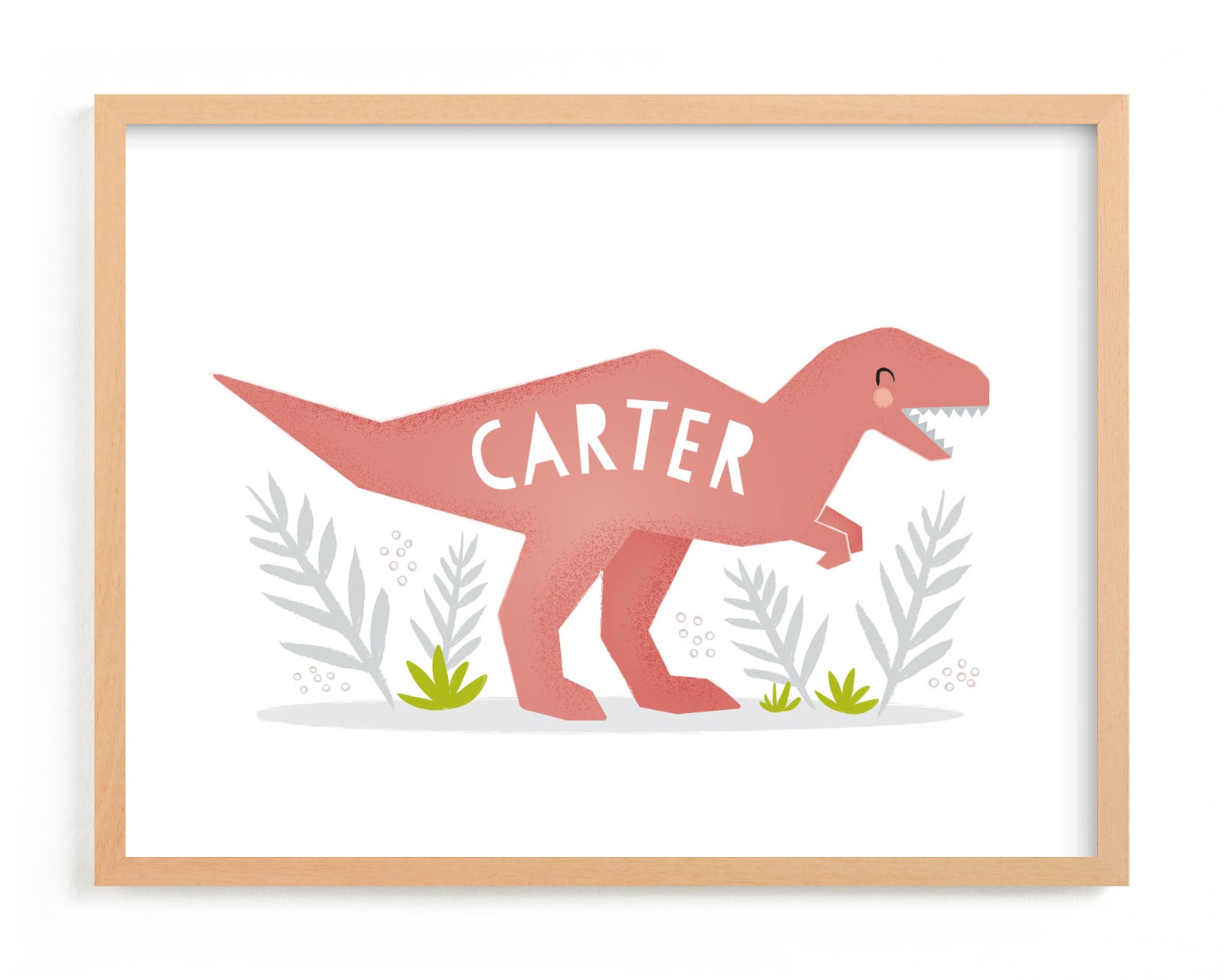 "Little T Rex" - Children's Custom Art Print by Karidy Walker in beautiful frame options and a variety of sizes.