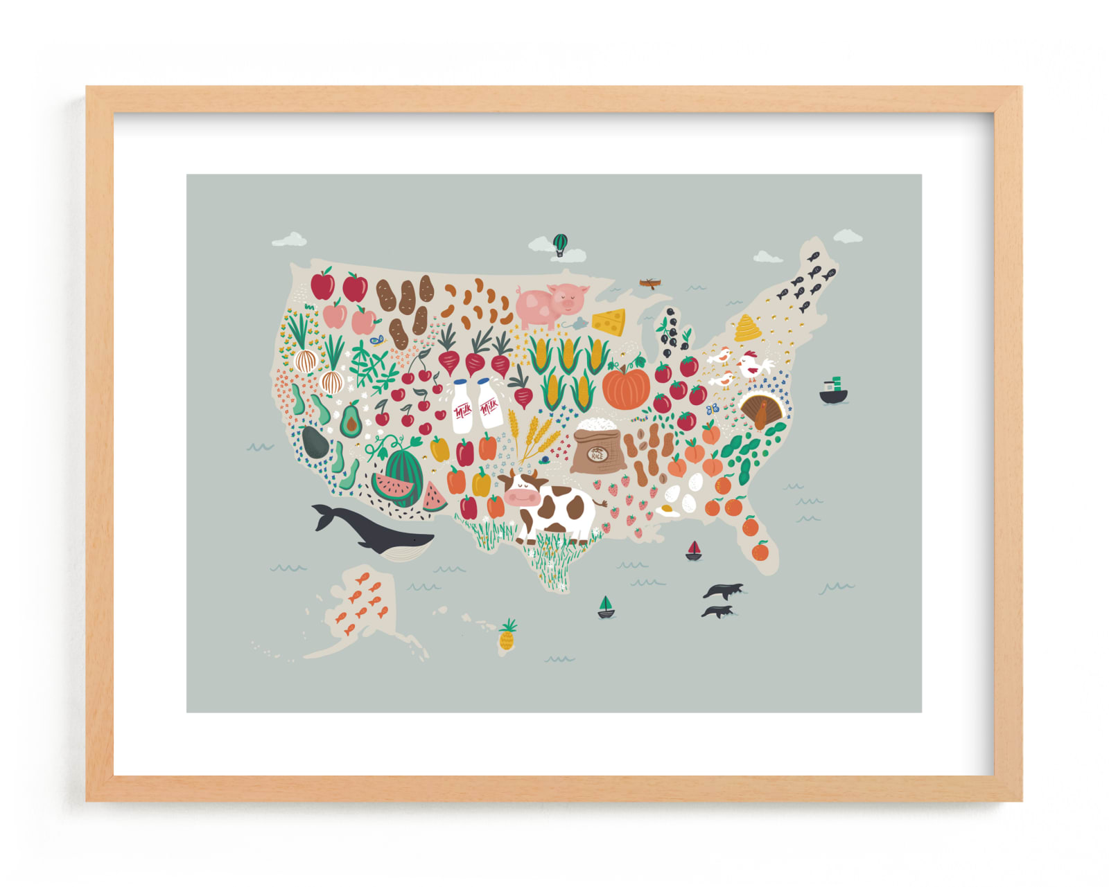 "US Agriculture" - Limited Edition Art Print by Joanna Griffin in beautiful frame options and a variety of sizes.