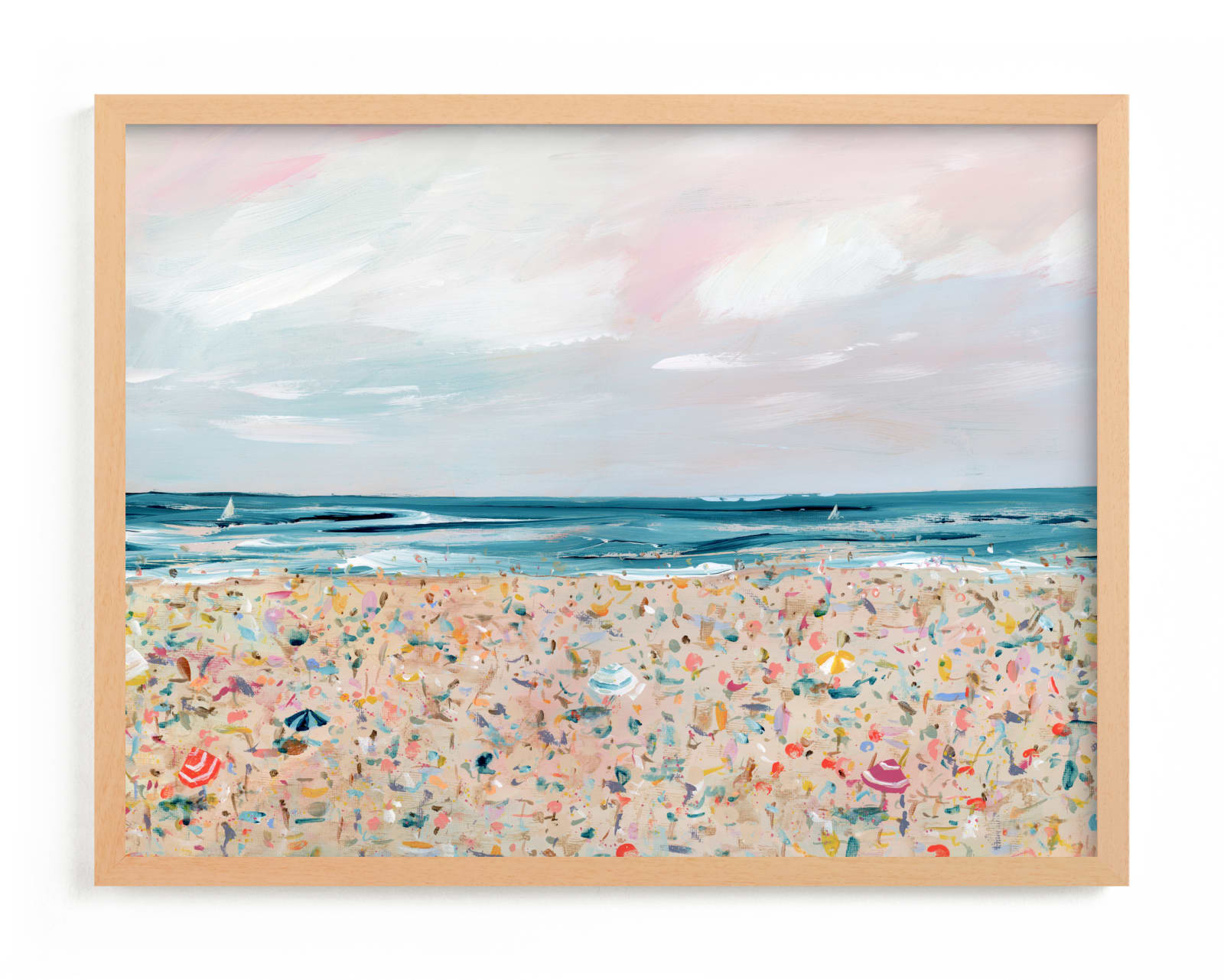 "sea you at the beach" - Limited Edition Art Print by Lindsay Megahed in beautiful frame options and a variety of sizes.