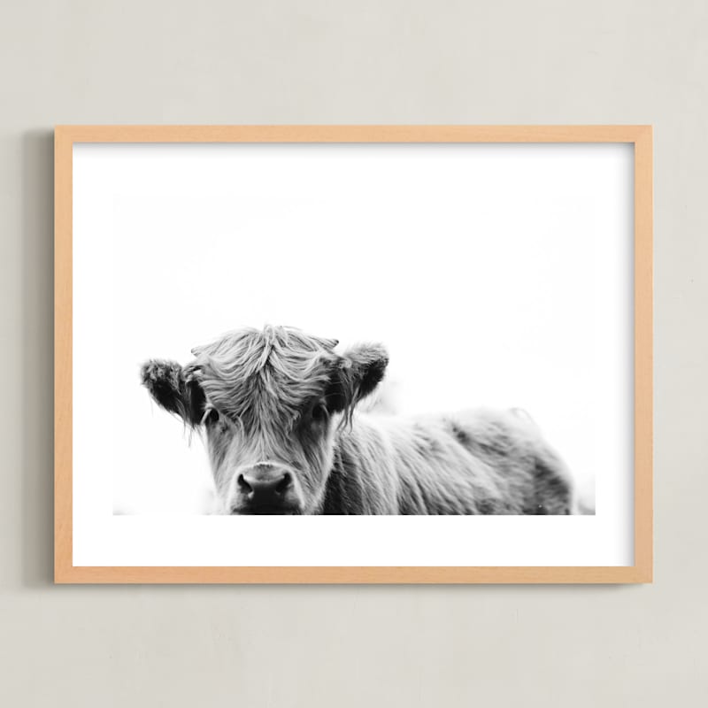 "Leon" - Art Print in Black White by Amy Carroll - Framed