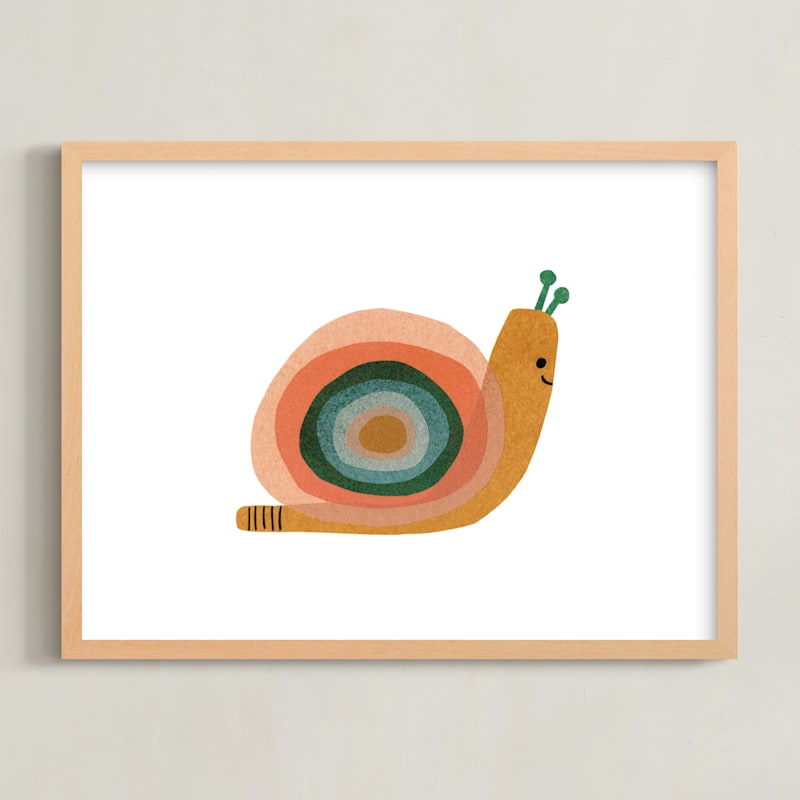 "Paper Snail" - Limited Edition Art Print by Carrie Moradi in beautiful frame options and a variety of sizes.