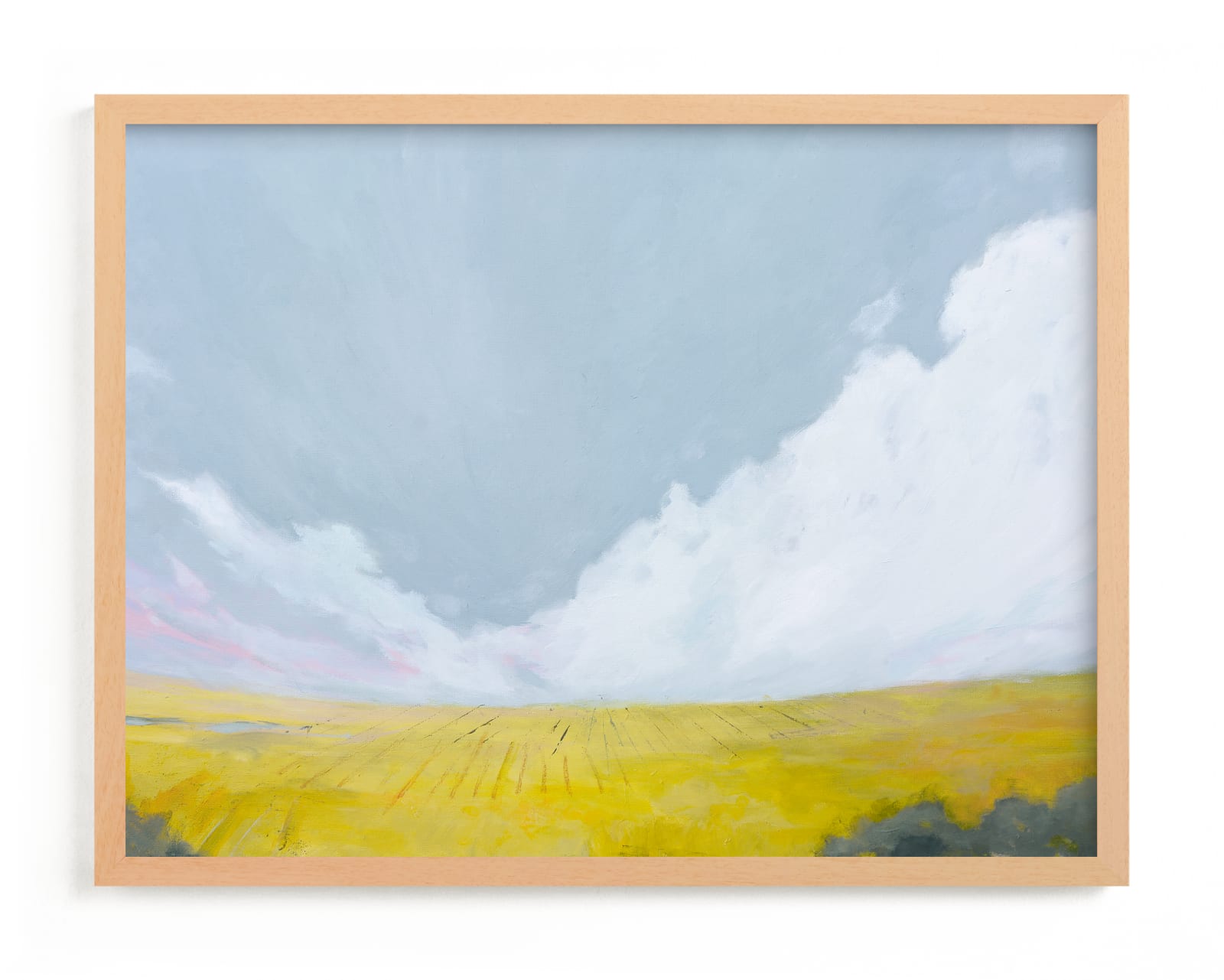 "Yellow Field" - Art Print by Kara Schlabaugh in beautiful frame options and a variety of sizes.
