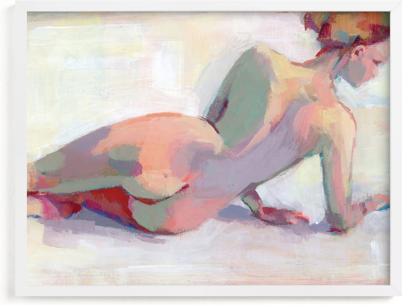This is a colorful art by sue prue called Sunbather.