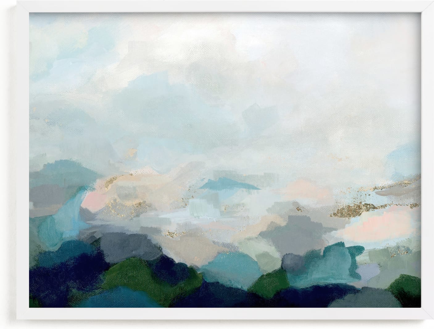 This is a blue art by Nicole Walsh called Lifting Fog.