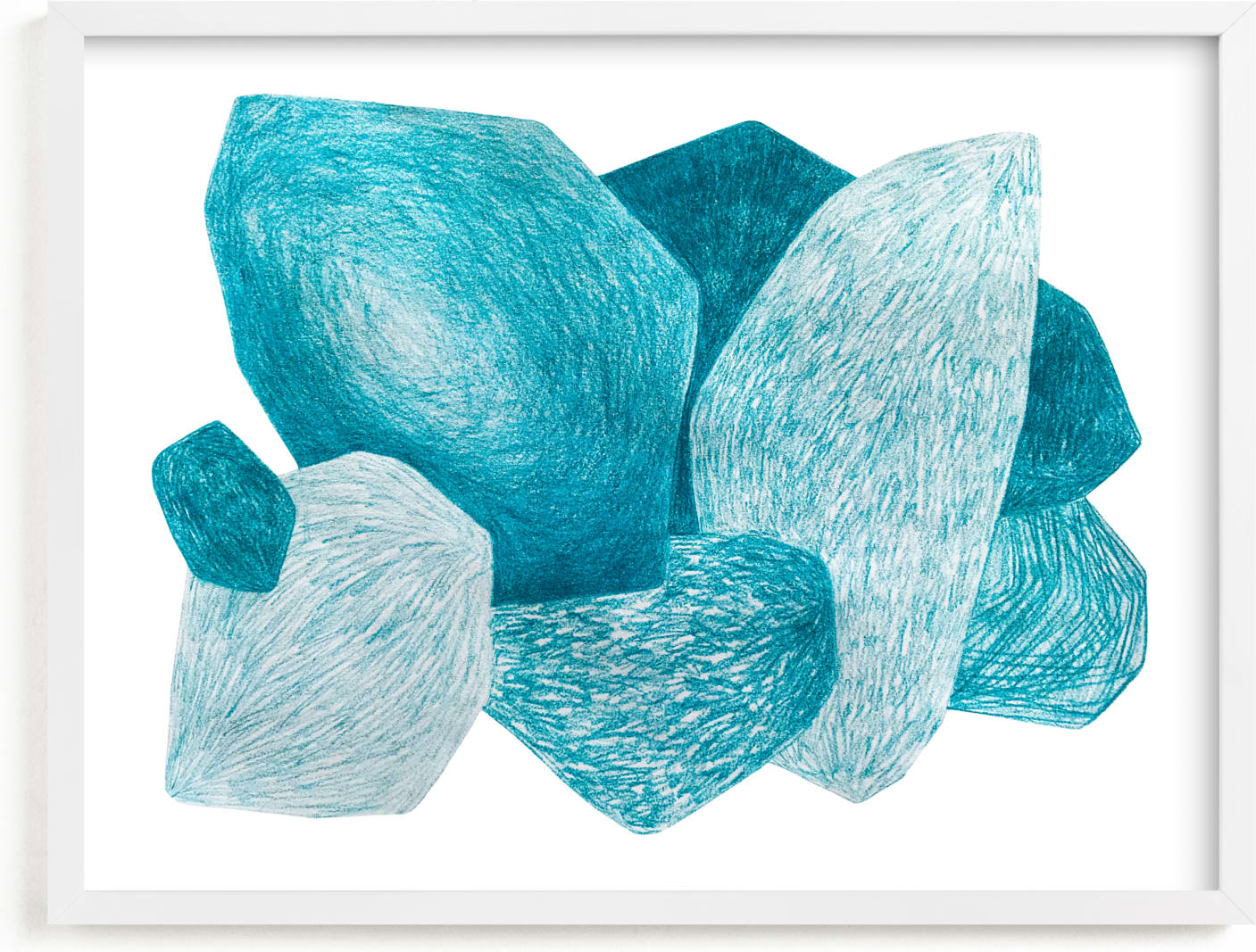 This is a blue art by Emily Kariniemi called Sea stones.