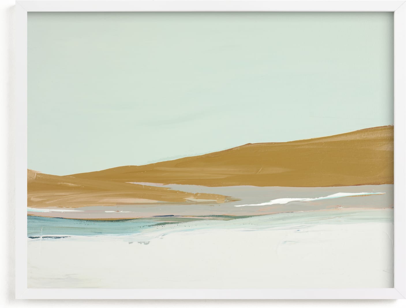 This is a white art by Caryn Owen called Sand Dunes.