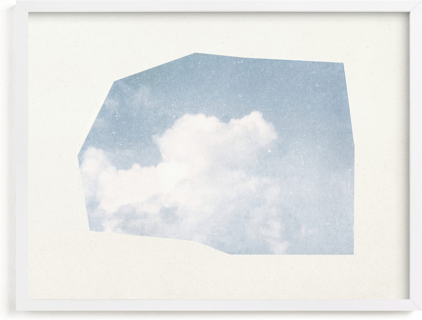 This is a blue art by Sumak Studio called a scrap of the sky II.