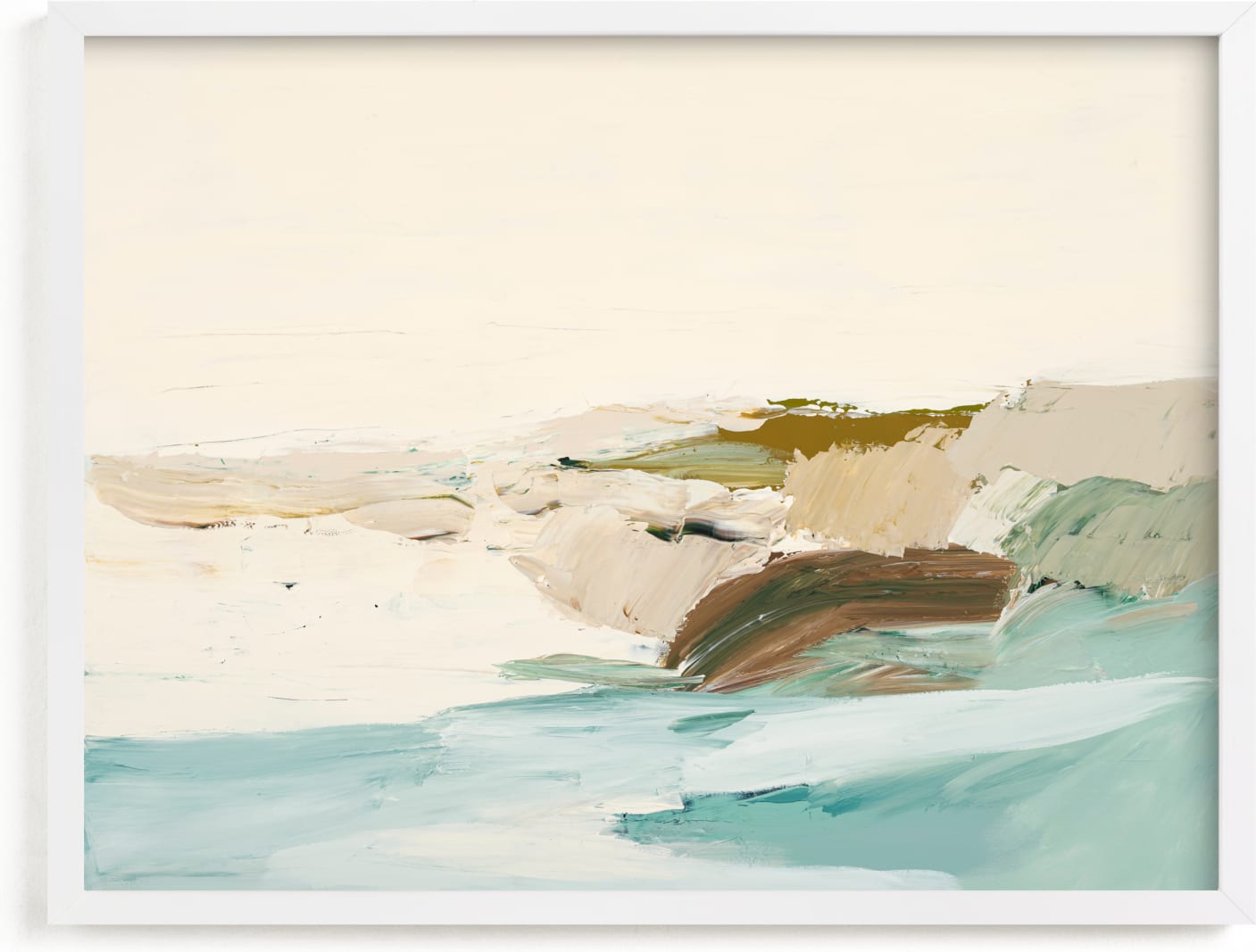 This is a brown, colorful, beige art by Caryn Owen called Tidepools.