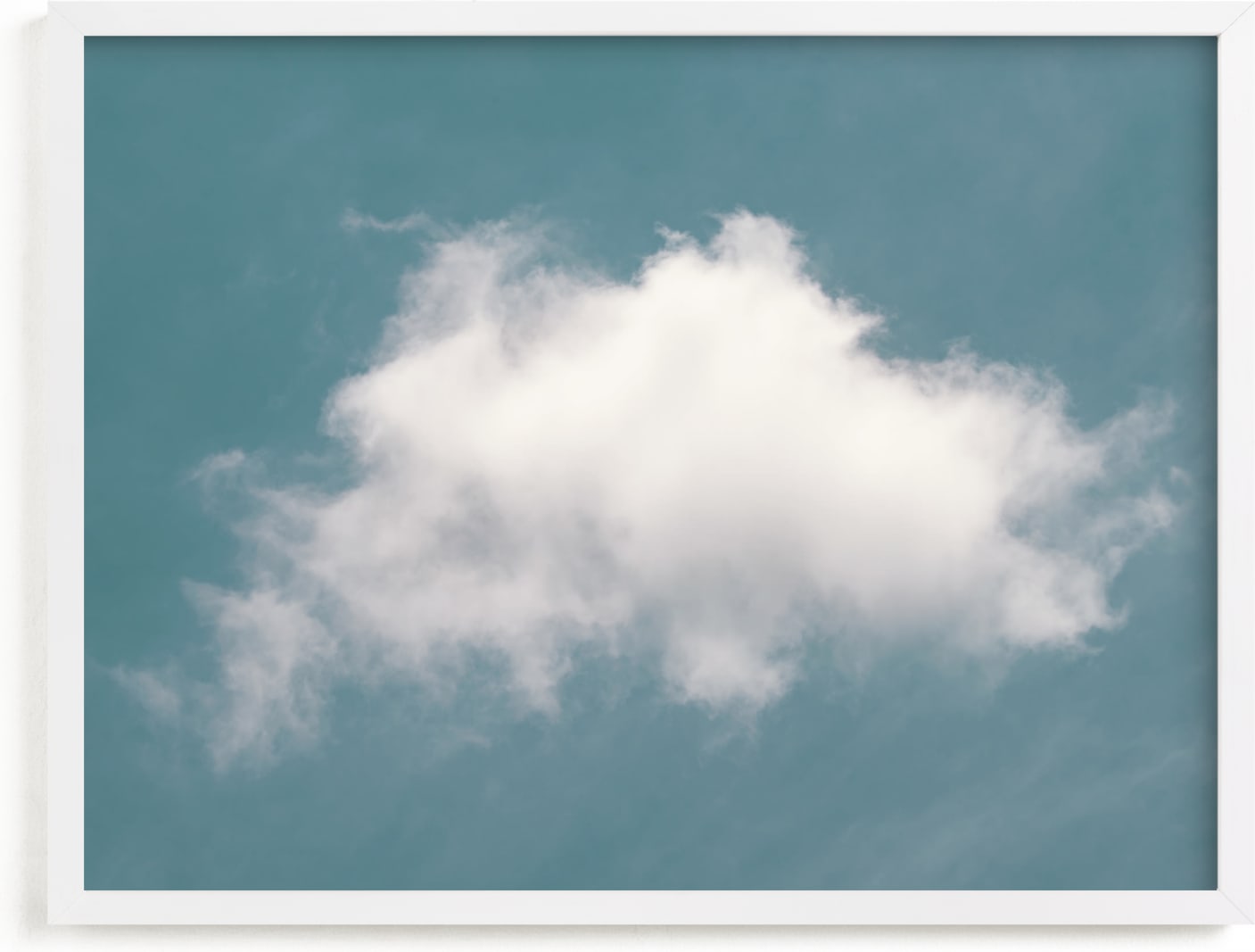 This is a blue, white art by Tania Medeiros called Cloud in the Sky.