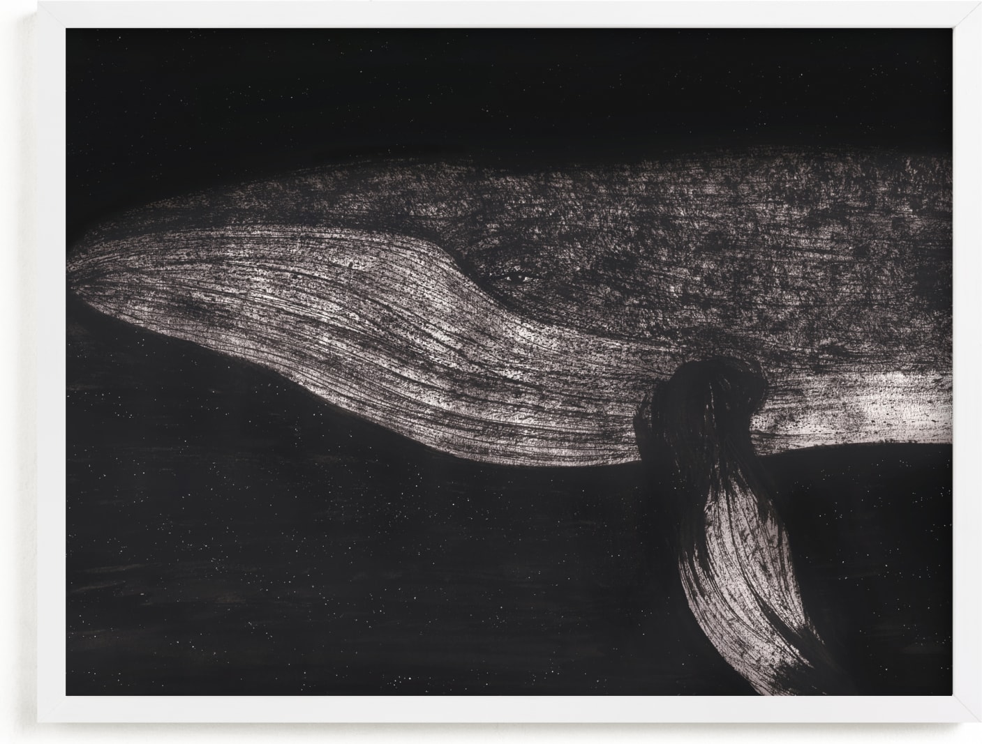 This is a black art by Sabrin Deirani called Majestic humpback whale.