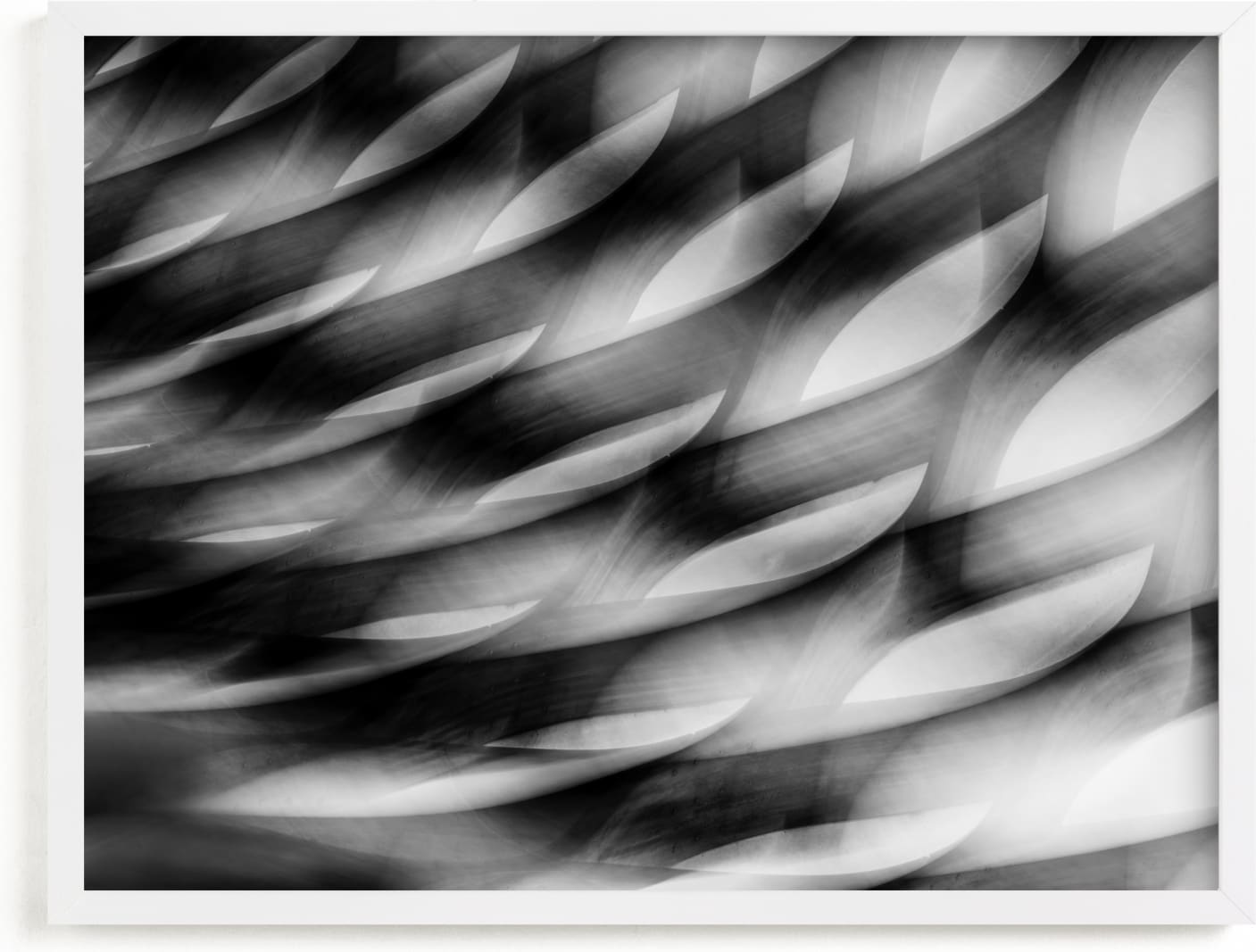 This is a black and white art by Angie McMonigal called In motion.