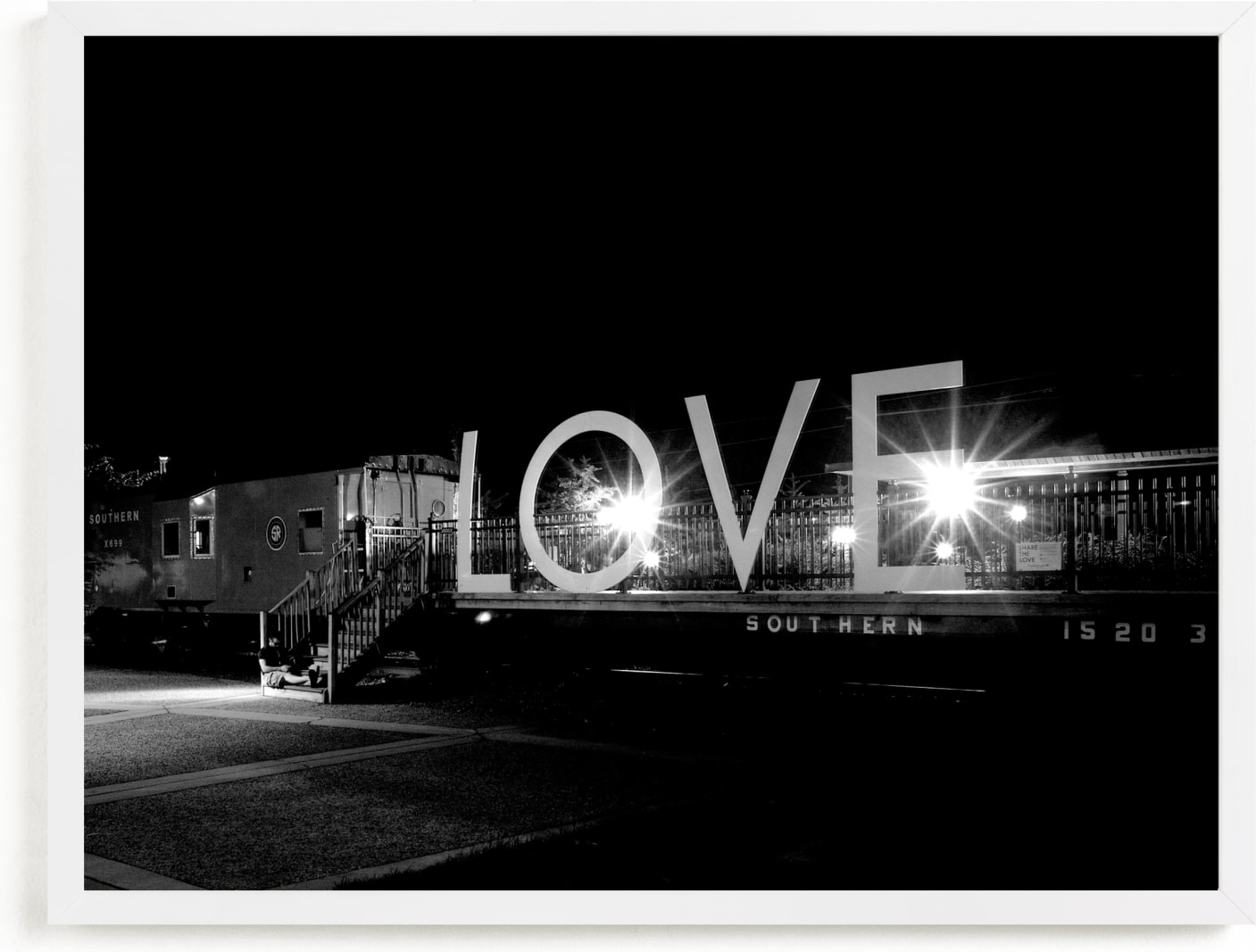 This is a black and white art by AMANDA LOMAX called Lovelight.