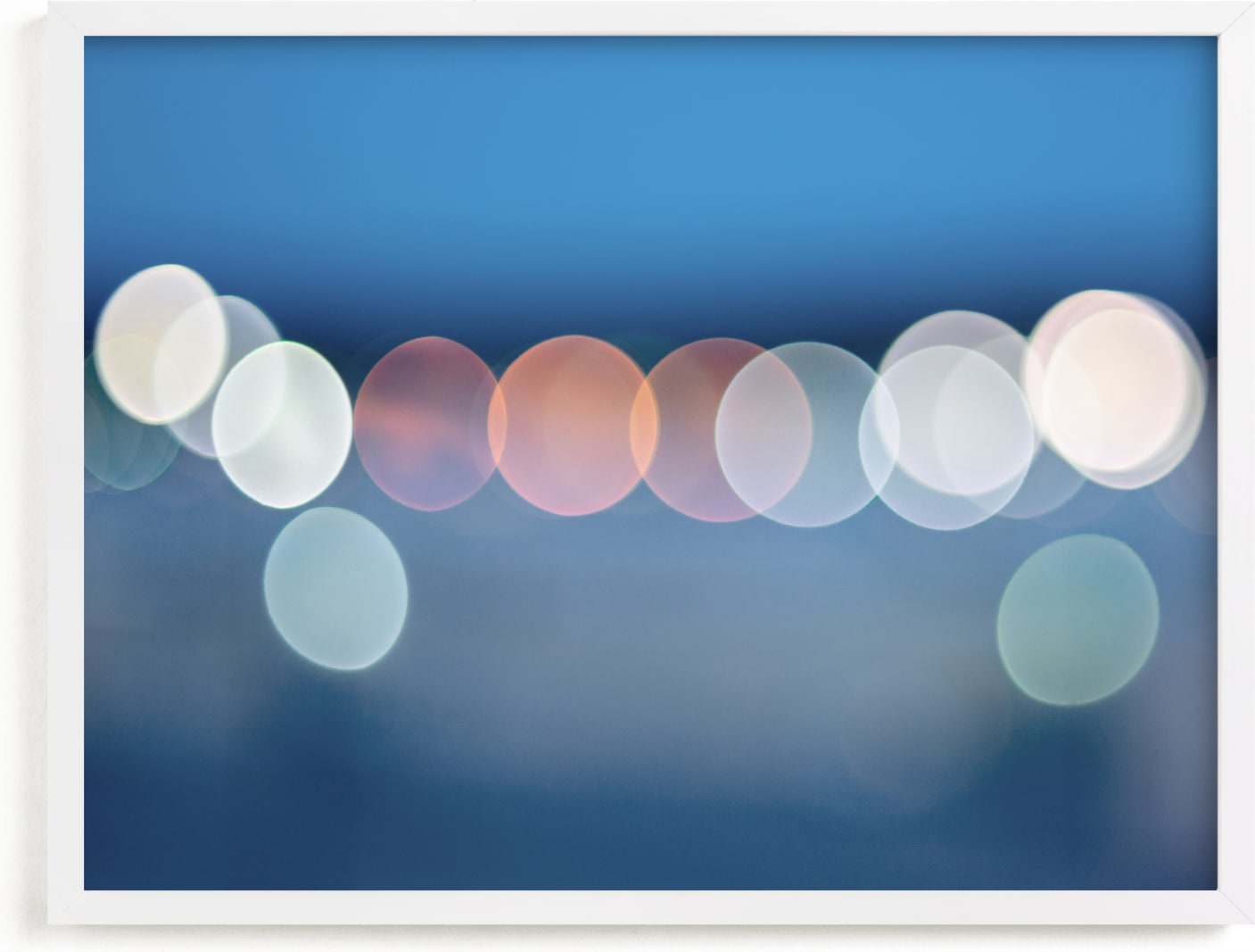 This is a blue art by Lee Dunnie called Blue Hour Bokeh II.
