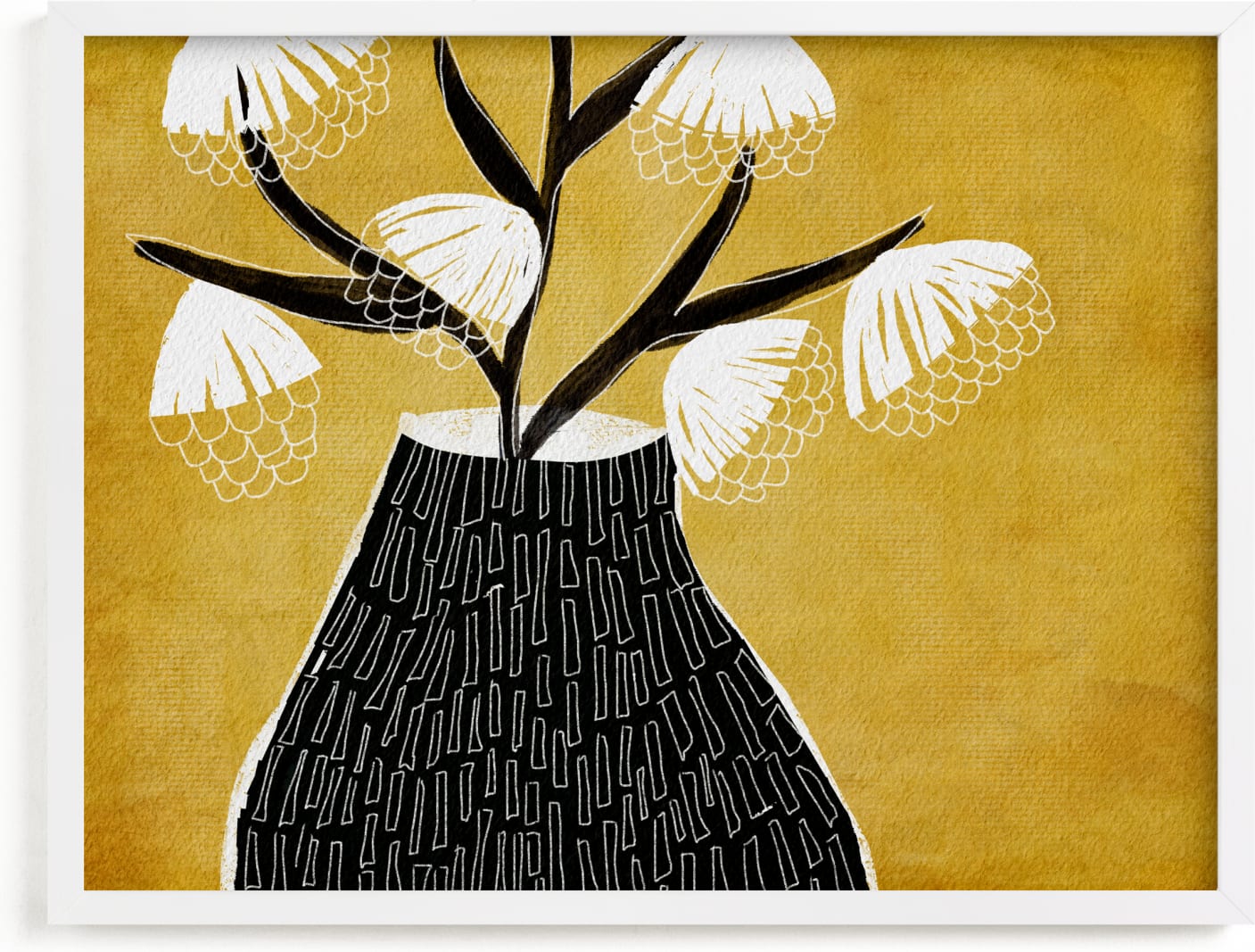 This is a black and white art by Tanya Lee Design called Drawn to Bloom .
