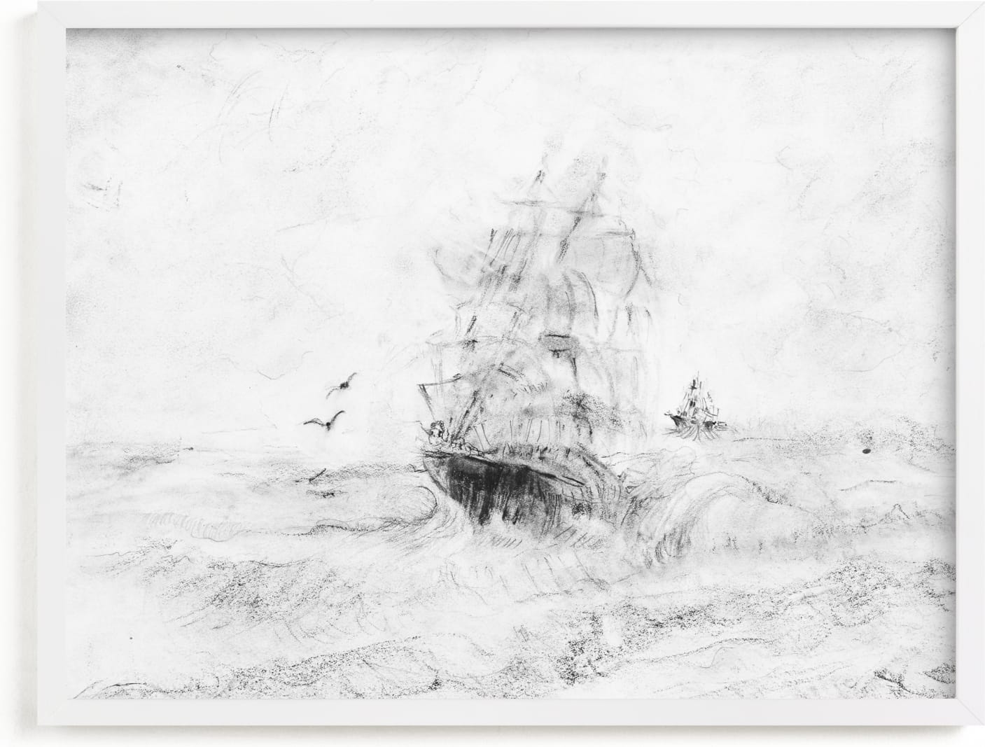 This is a black and white art by Ramnik Velji called Seaworthy.
