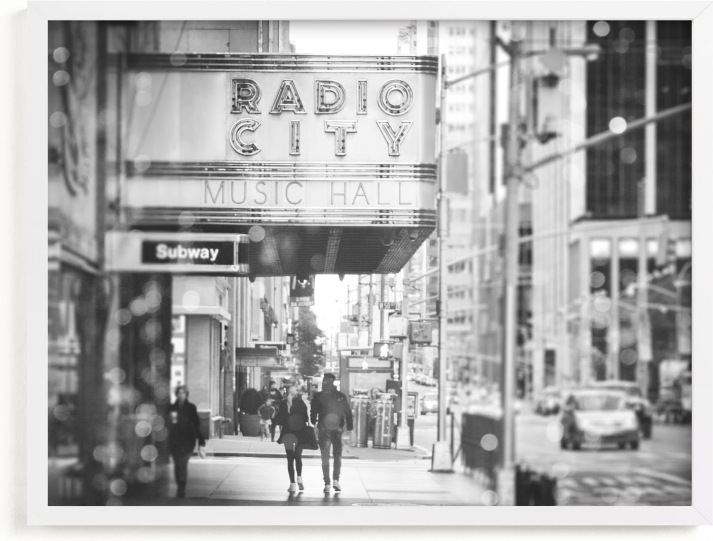 This is a black and white art by 1885 Atelier called Radio City Dream.