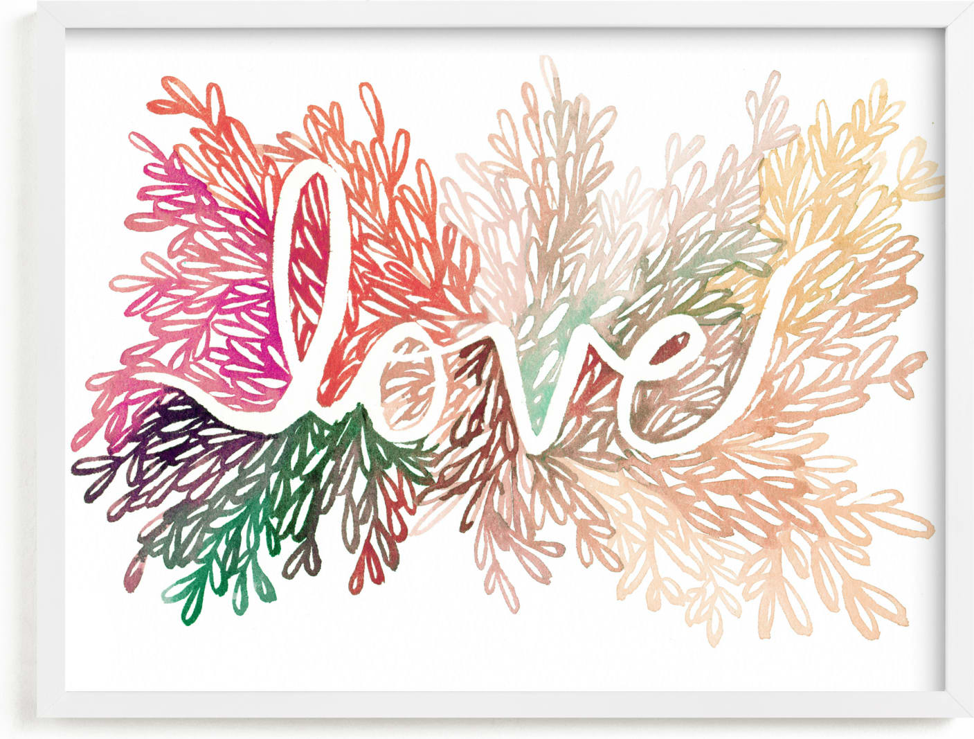 This is a colorful, pink art by Kelly Ventura called Love.