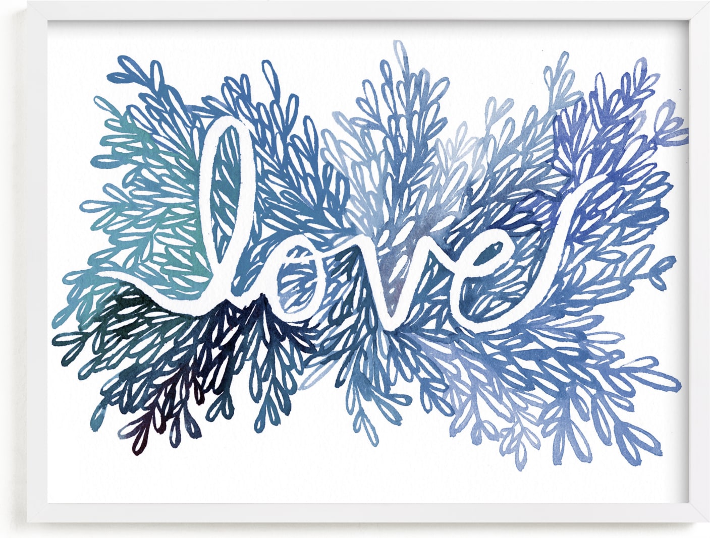 This is a blue art by Kelly Ventura called Love.