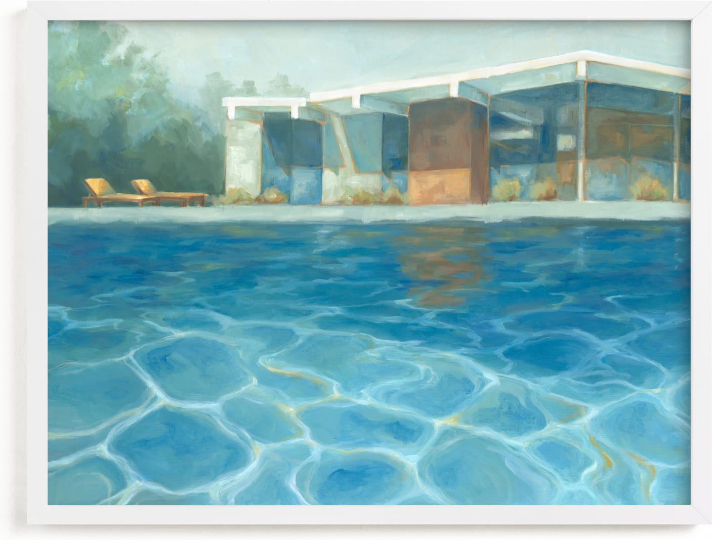 This is a blue art by Laura Browning called Eichler Summer.