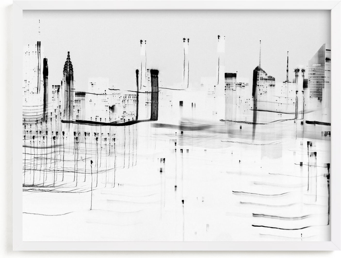 This is a black and white, white, black art by Kaitlin Rebesco called nyc night lights .