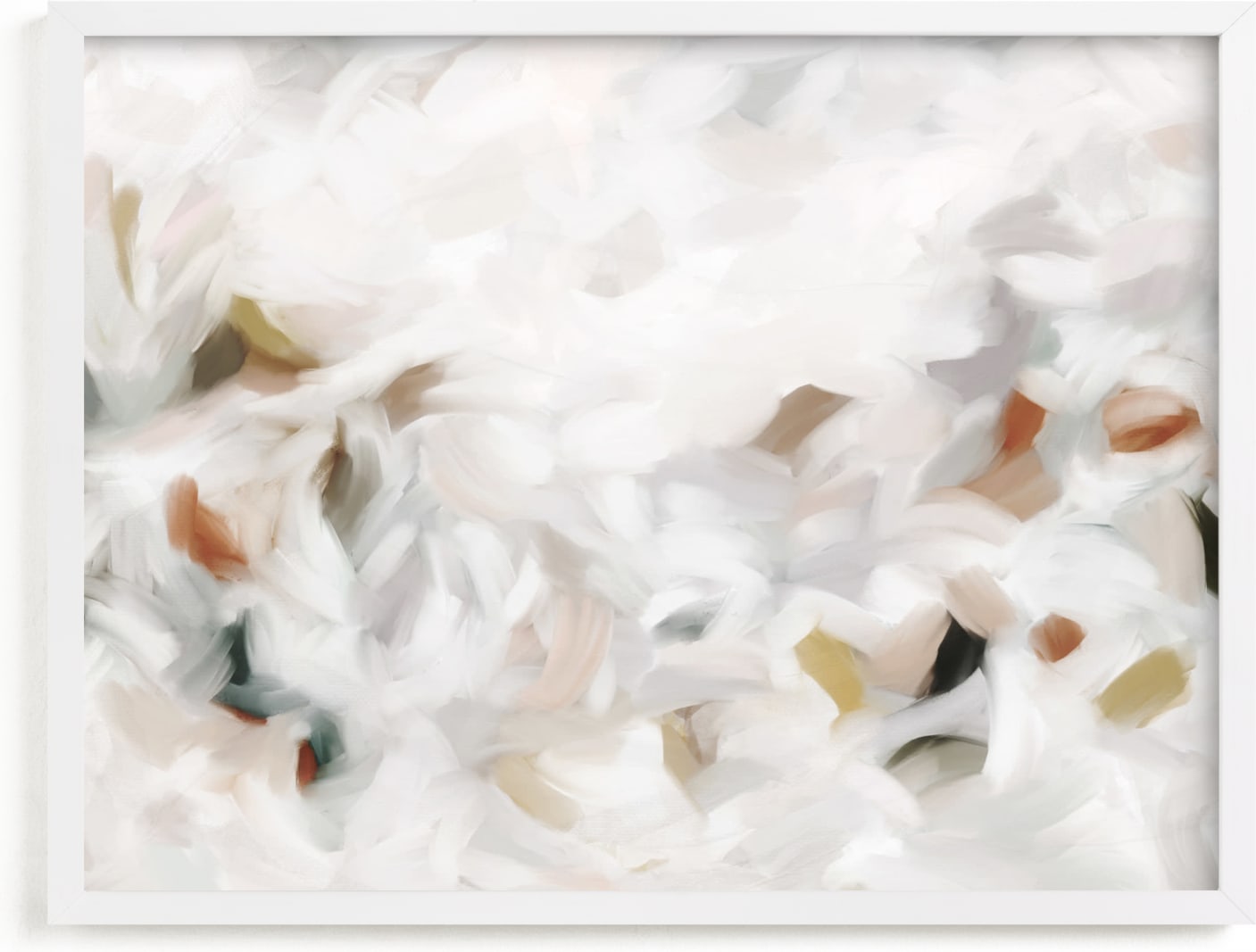 This is a white art by Melanie Severin called Ethereal Composition.