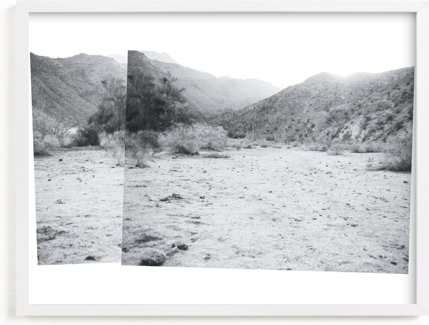This is a black and white art by Annie Clark called desert diptych.