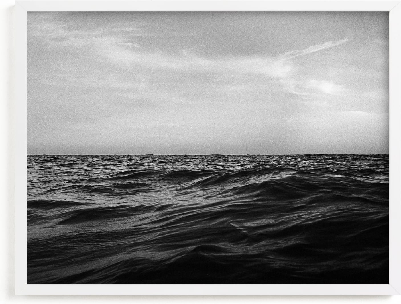 This is a black and white art by Cade Cahalan called Lost At Sea.