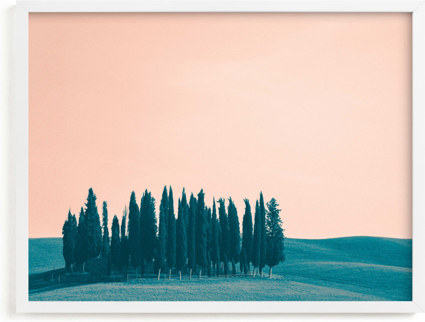 This is a pink art by Kelsey Mucci called Tuscan Hills 03.