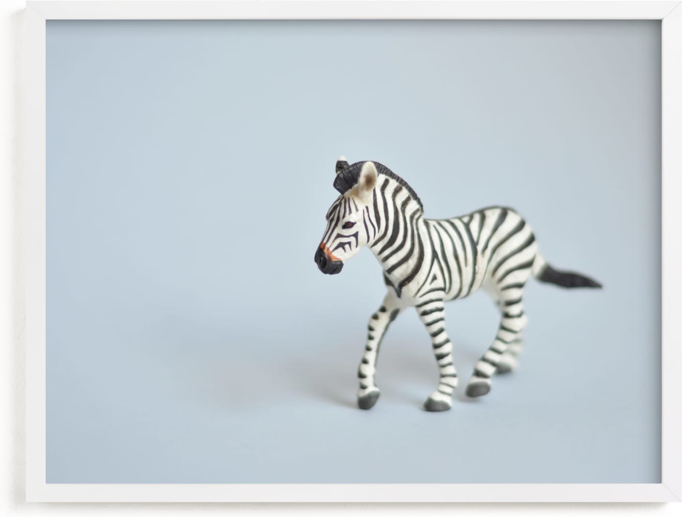 This is a black and white kids wall art by Kinga Subject called Oh, Zebra.