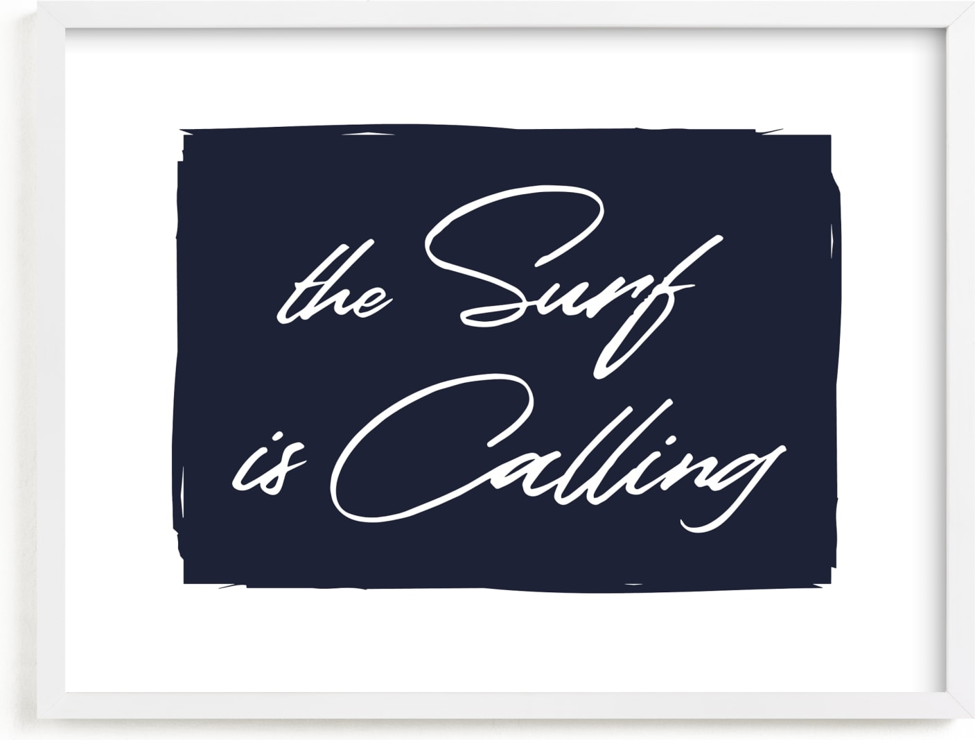 This is a blue kids wall art by AK Graphics called The Surf is Calling.