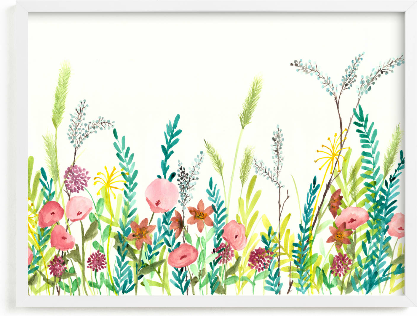 This is a colorful kids wall art by Lizzie Bowman called Wildflower and Free.