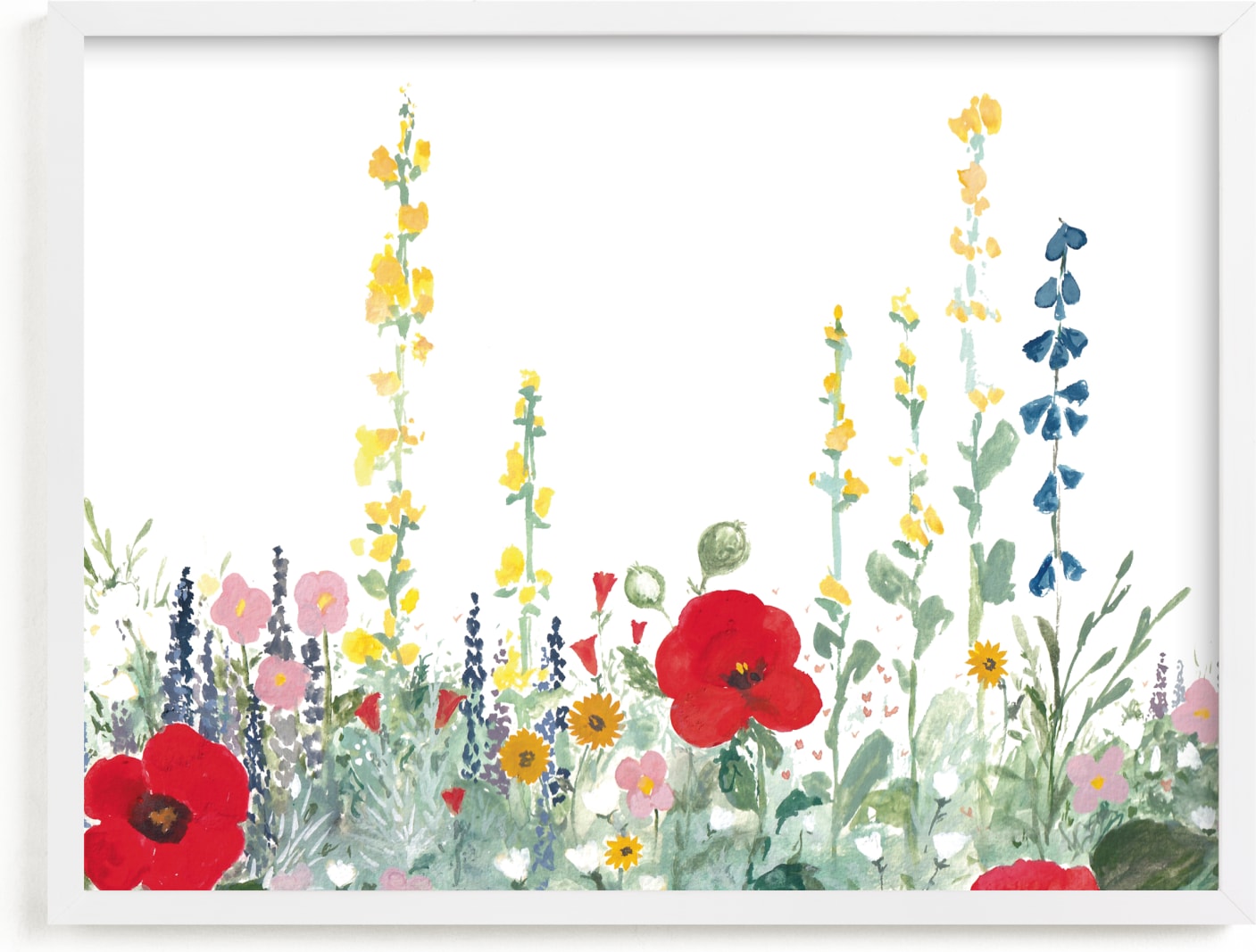 This is a colorful kids wall art by Anna Stout-Tuckwiller called English Garden.