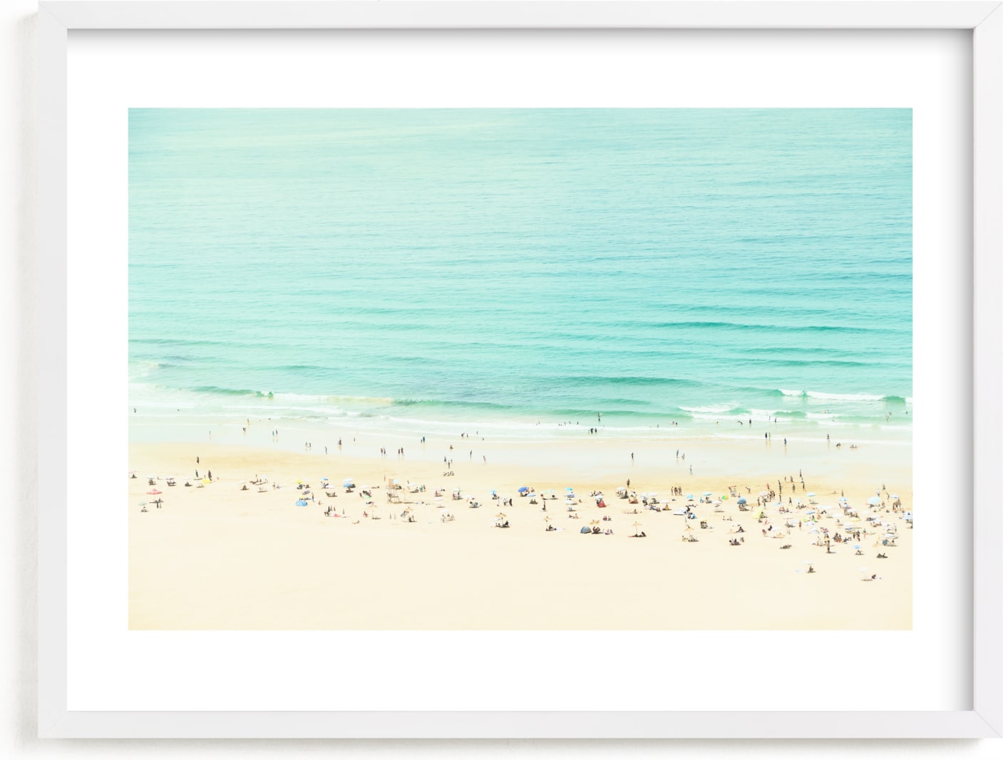 This is a blue kids wall art by Jacquelyn Sloane Siklos called Remembering a day by the Sea.