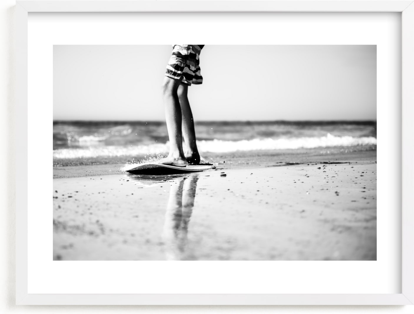 This is a black and white kids wall art by Kate Dailey called Skimming through Summer.