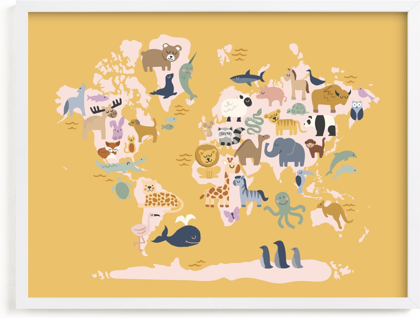 This is a colorful art by Jessie Steury called Wild World Map.